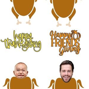 Thanksgiving funny  Turkey Face custom Party cupcake toppers